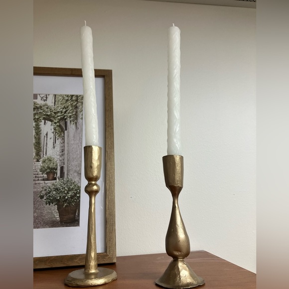 Creative Co-Op Hand-Forged Metal Taper, Antique Brass Finish Candle Holder - Picture 11 of 12